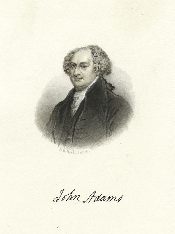 Signature and Image of John Adams, Signer of the Declaration of Independence.